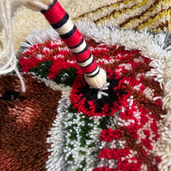 Indian Chieftain Native American Warrior Headdress Latch Hook Rug 34" Western - Picture 4 of 13